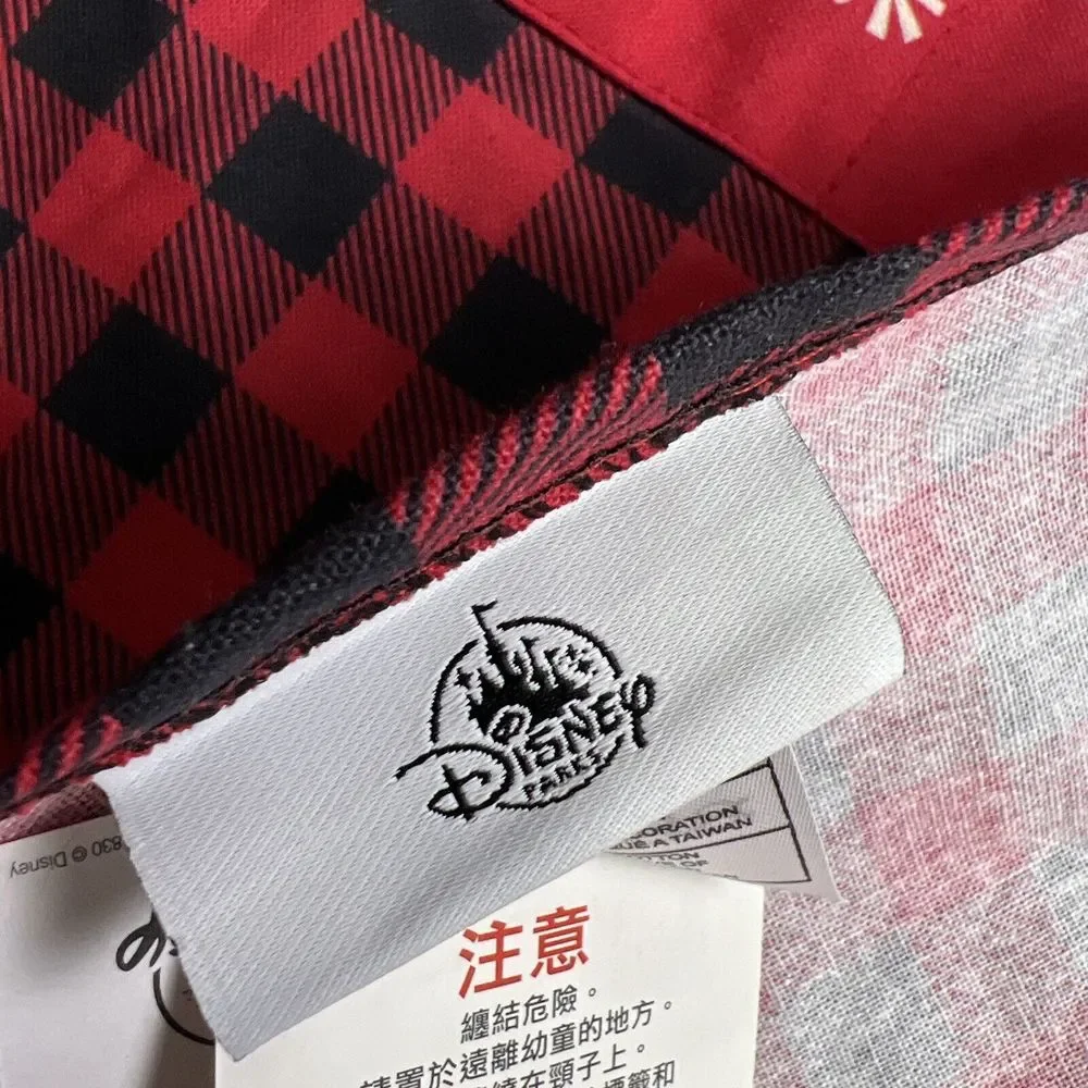 Farmhouse Farm Yuletide‎ Red Black Plaid Disney Mickey Mouse Christmas Apron NWT